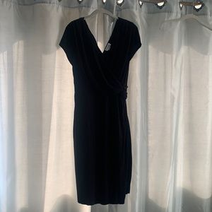 Carmen Marc Valvo  faux black wrap dress